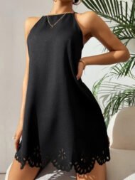 Women's Dresses Halter Lace Hollow Irregular Dress - Image 2