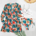 High Waist Push Up Bikini and Cover up Set