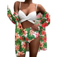 High Waist Push Up Bikini and Cover up Set - Image 3